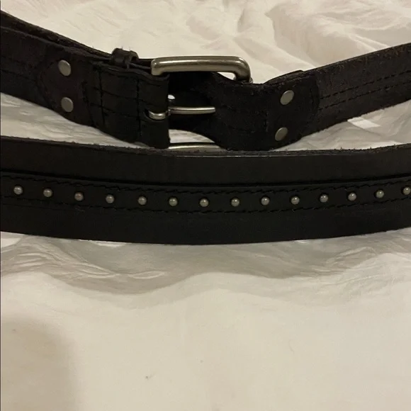 J. Jill Black Studded Leather Belt with Silver-Tone Buckle. M/L - Picture 5 of 5